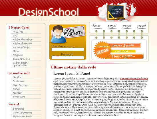DesignSchool编码，免费CSS模板PSD到HTML教程