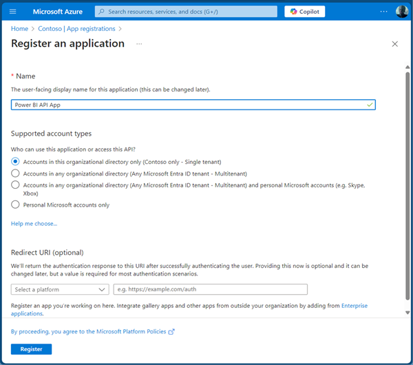 Register an application Register an application