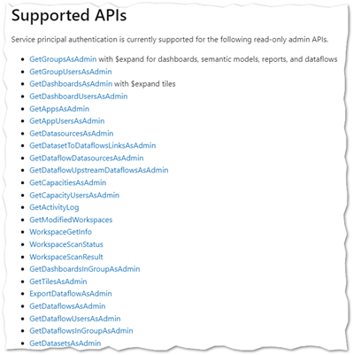 Supported APIs Supported APIs